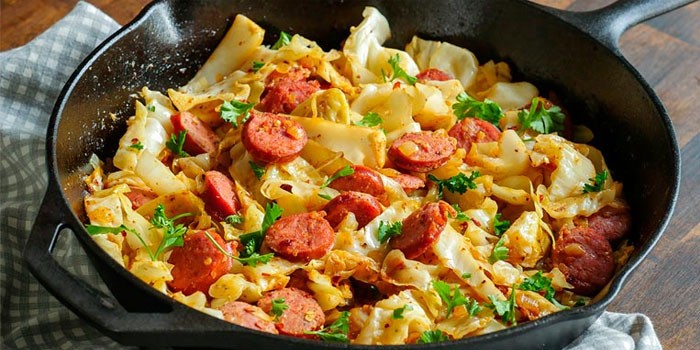 Cabbage Kielbasa Skillet