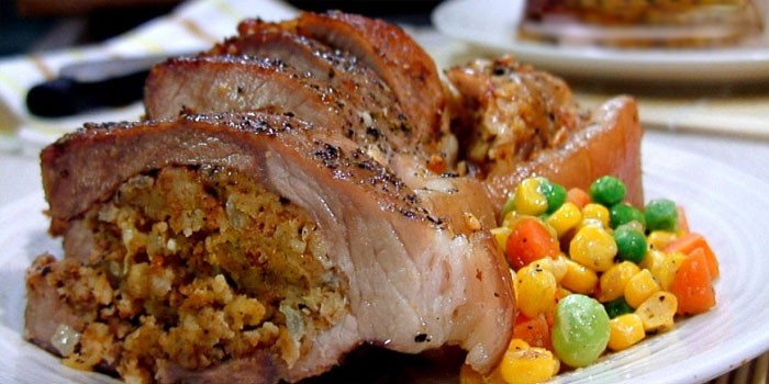 Corn Bread Stuffed Pork Chops