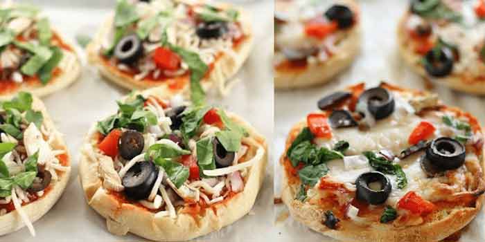Mini pizza with veggies